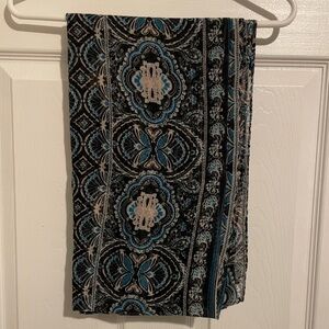 Black and Blue Patterned Fashion Scarf
